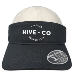 Hive + Co Lacquer Lounge + Spa Strapback Visor Hat Black One Size